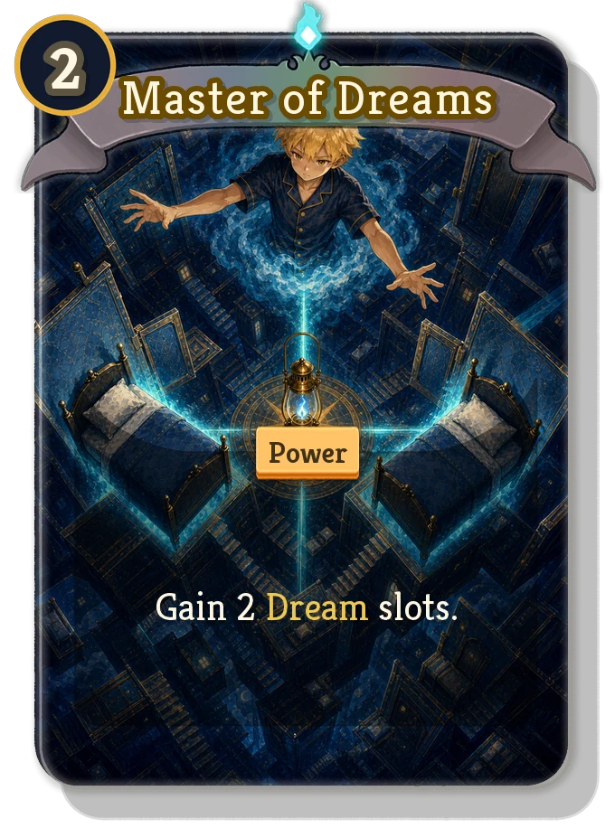 Master of Dreams, a Rare Power in the full-art layout.